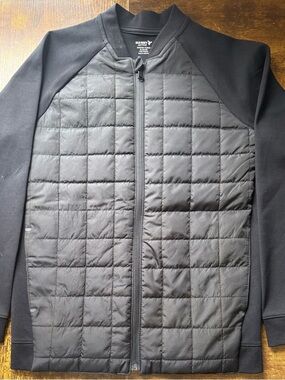 Old Navy Black Quilted Front Zip Jacket